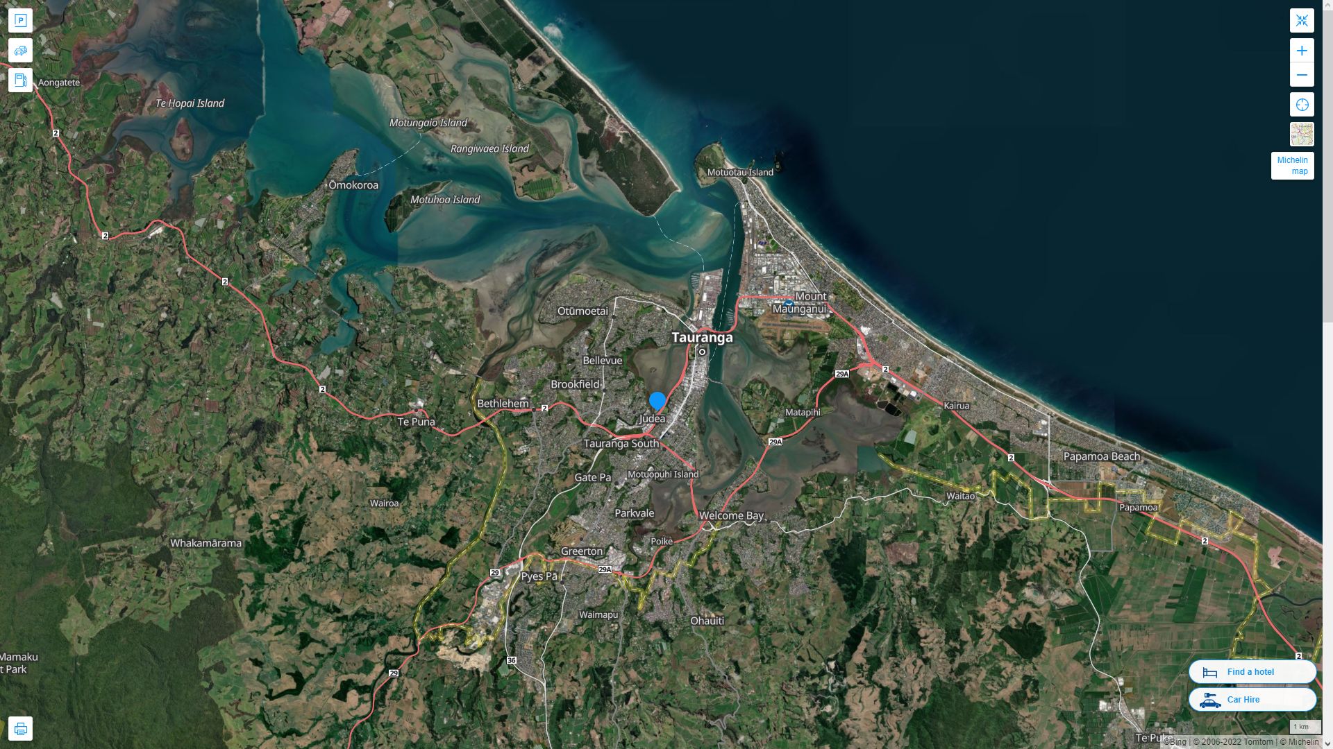 	Tauranga	 Highway and Road Map with Satellite View